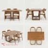 Set Meja Makan 4 Kursi Hiroshima Kayu Jati Premium – Elegansi Modern untuk Ruang Makan Anda