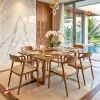 Meja Makan 6 Kursi Hiroshima Kayu Jati Minimalis Modern
