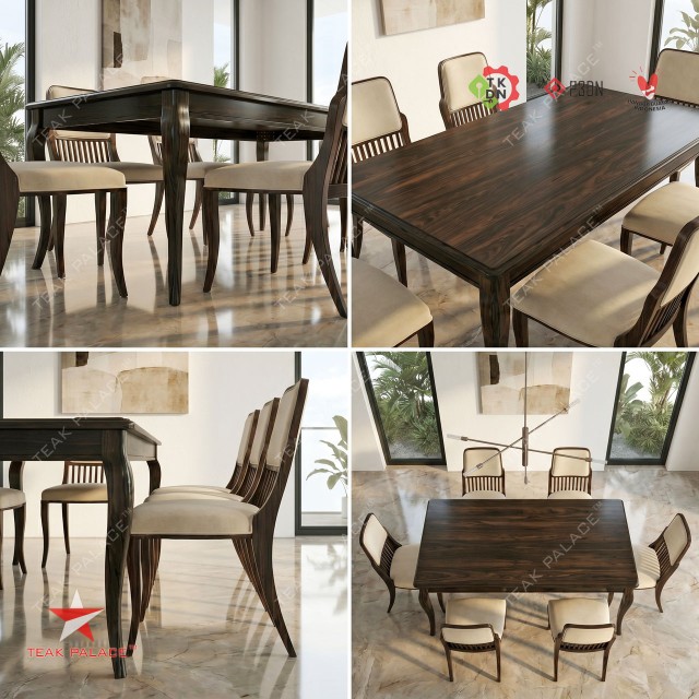 Modern 6-Seater Teak Wood Dining Table Jimbaran Series - Luxurious & Elegant Modern 6-Seater Teak Wood Dining Table Jimbaran Series - Luxurious & Elegant