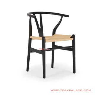 Kursi Makan Anyaman Rotan Jati Hitam Minimalis Seri Callum