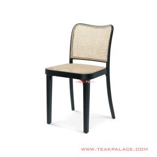 Kursi Makan Jati Hitam Anyaman Rotan Seri Moela