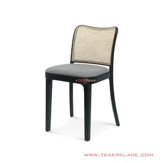 Kursi Makan Jati Hitam Rivoli Dolphin Rotan Anyaman Seri Moela