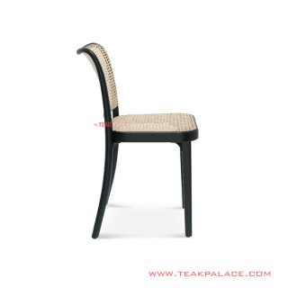 Kursi Makan Jati Hitam Anyaman Rotan Seri Moela