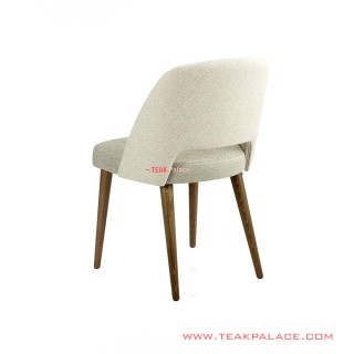 Kursi Makan Kayu Jati Salak Brown Putih Seri Elane