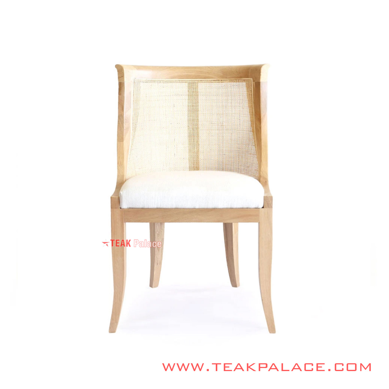 Zeina Teak Minimalist Natural Wicker Dining Chair