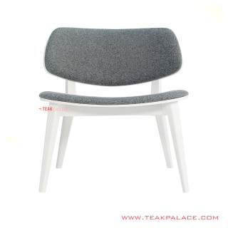 Kursi Nanni Jati Duco Putih Kain Dolphin