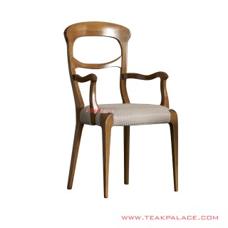 Kursi Teras Calista Series Jati Salak Brown Cushion Grey Motive