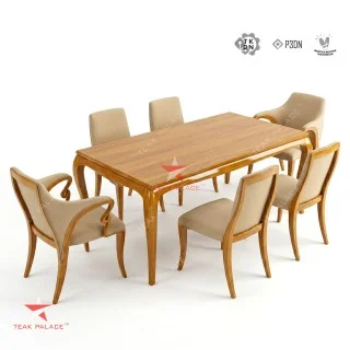 Set Kursi Meja Makan Minimalis 6 Kursi Mewah Seri Harada – 100% Kayu Jati Solid Set Kursi Meja Makan Minimalis 6 Kursi Mewah Seri Harada – 100% Kayu Jati Solid