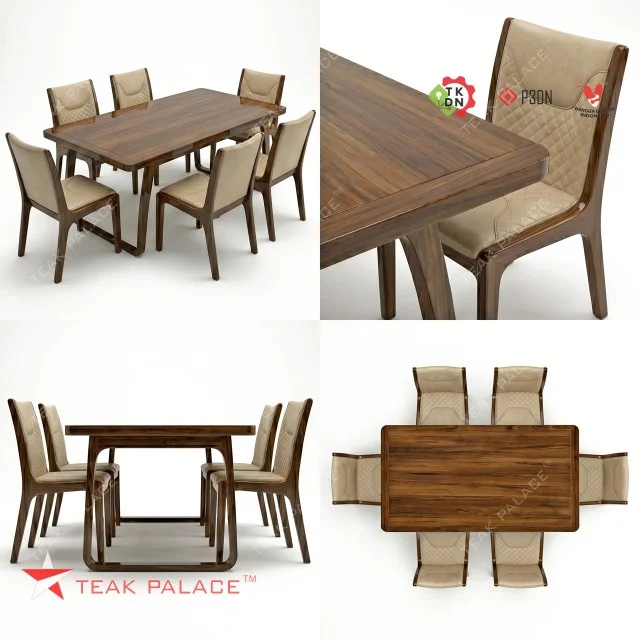 Buy Minimalist 6-Seater Dining Table Set Manado Series – Solid Teak Wood Jepara