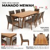 Meja Makan Minimalis Mewah 8 Kursi Kayu Jati Seri Manado| TEAK PALACE Meja Makan Minimalis Mewah 8 Kursi Kayu Jati Seri Manado| TEAK PALACE