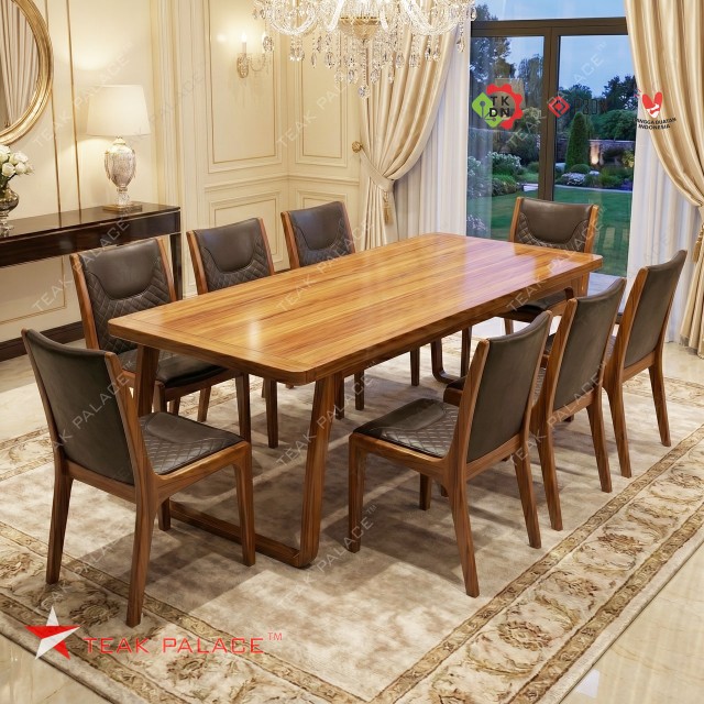 Meja Makan Minimalis Mewah 8 Kursi Kayu Jati Seri Manado| TEAK PALACE Meja Makan Minimalis Mewah 8 Kursi Kayu Jati Seri Manado| TEAK PALACE