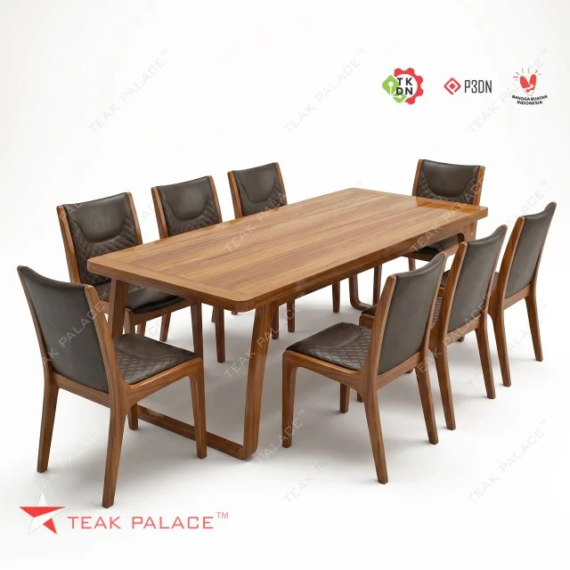 Modern Luxury 8-Seater Teak Dining Set - Manado Series