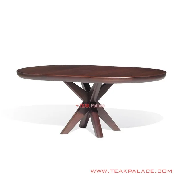 Dining Table Oval Teak Wood Minimalist 4 People Mona Series dining table oval teak wood minimalist 4 people mona series 59