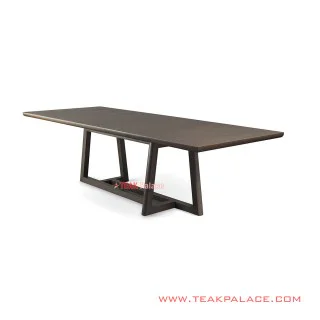 Meja Makan Oregon 8 Orang White Brown Wash Rustic