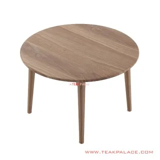 Meja Makan Bundar Hadwin 120 Kayu Jati Natural