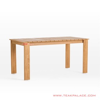 Meja Makan Golden Teak Minimalis Kayu Jati Solid Seri Mouila 