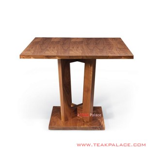 Meja Makan Persegi Minimalis 4 Orang Kayu Jati Natural Seri Cikeas