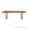 meja makan kaki besi meh solid natural seri bogor 8 seater 65