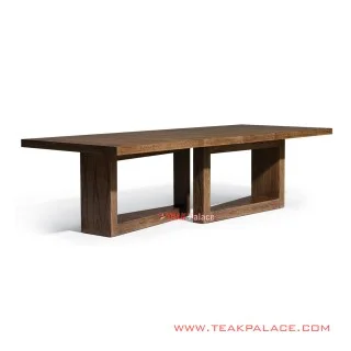 Meja Makan Kayu Jati White Brown Wash Rustic10 Kursi Seri Mandalika