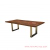 melani dining table salak brown minimalist iron legs 65