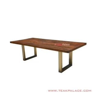 Meja Makan Melani Salak Brown Minimalis Kaki Besi