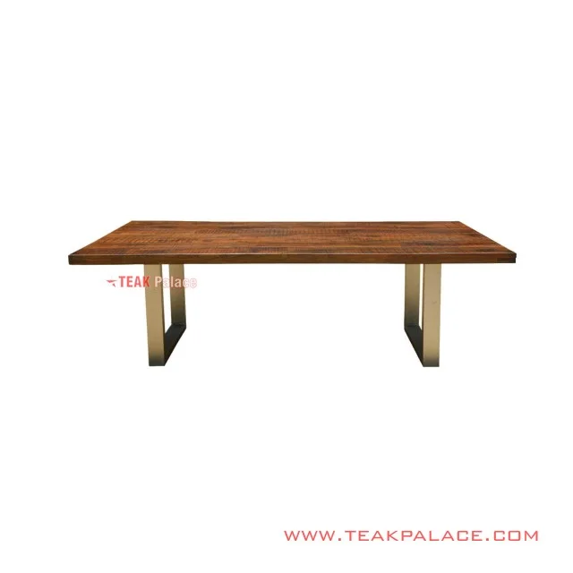 Meja Makan Melani Salak Brown Minimalis Kaki Besi