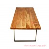  dining table natural teak stefi minimalist classic iron legs 68