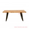  dining table natural teak stefi minimalist classic iron legs 67