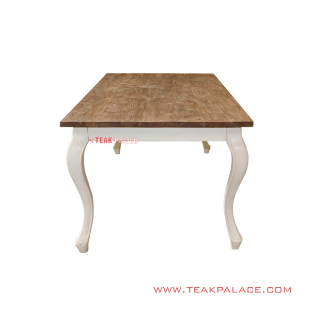 Meja Makan Seri Aulia White Rustic Minimalis Klasik