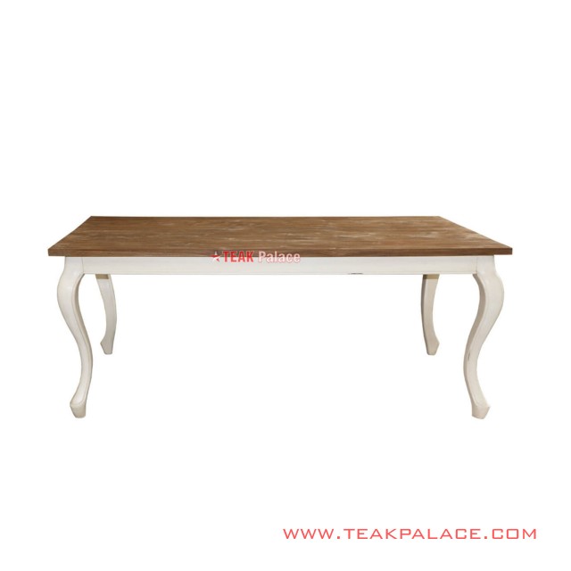 Meja Makan Seri Aulia White Rustic Minimalis Klasik