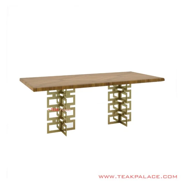  dining table gilena salak brown gold iron legs 53