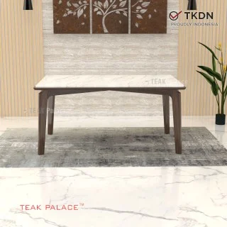 Meja Makan Mewah 6 Kursi Zenvo Marmer