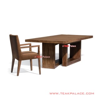 Meja Kerja Set Kursi White Wash Rustic Seri Mandalika