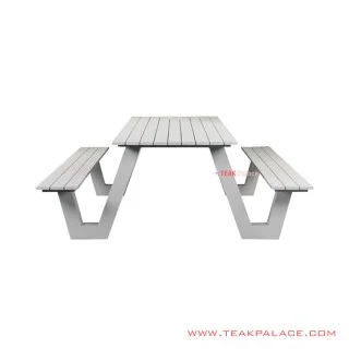 Set Meja Taman 6 Orang Alphina Minimalis Putih Set Meja Taman 6 Orang Alphina Minimalis Putih