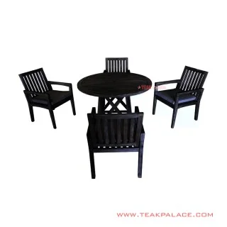 Meja Makan Set 4 Kursi Makan Minimalis Black Seri Cilegon