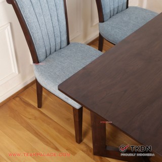 Meja Makan Set 4 Kursi Mewah Biru Seri Gama Meja Makan Set 4 Kursi Mewah Biru Seri Gama