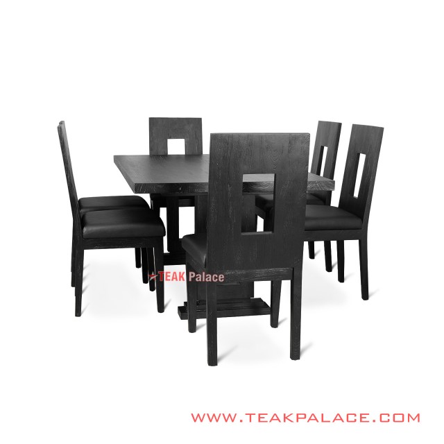 Meja Makan Minimalis 6 Kursi Hitam Antik Malaka Meja Makan Minimalis 6 Kursi Hitam Antik Malaka