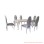 Meja Makan Set 6 Kursi Putih Silver Milano
