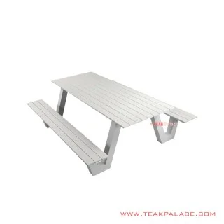 Set Meja Taman 6 Orang Alphina Minimalis Putih