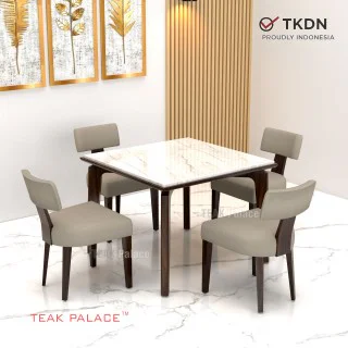 Meja Makan 4 Kursi Zenvo Marmer