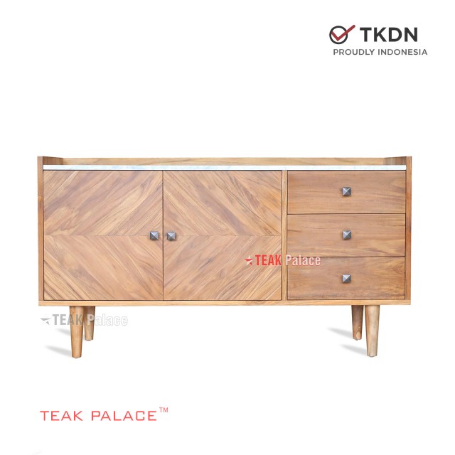 Buffet Minimalis Vintage kayu Jati Natural Seri Arna Top Marmer Carara buffet minimalis vintage kayu jati natural seri arna top marmer carara 58