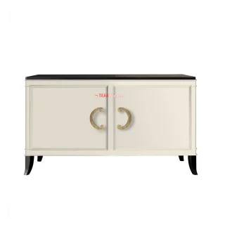 Buffet Jati TV Minimalis Madona Duco Putih