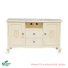 Credenza Duco Ivory Classic Victorian Top Marble