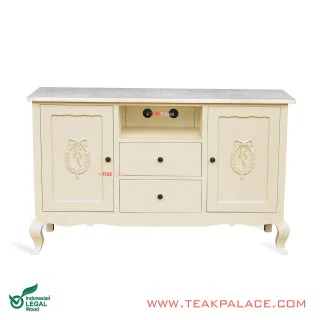 Credenza Duco Ivory Klasik Victoria Top Marmer