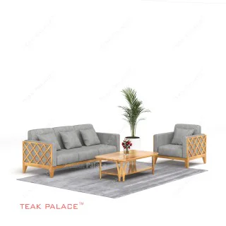 Kursi Santai Bangku Kayu Jati 31 Abu-Abu Alvaro