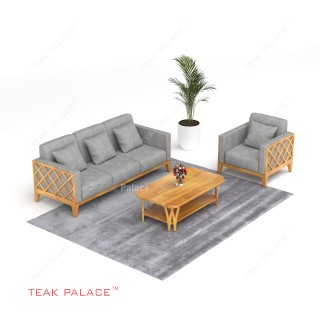 Kursi Santai Bangku Kayu Jati 31 Abu-Abu Alvaro