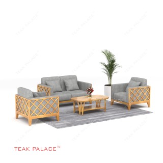 Kursi Tamu Kayu Jati Kain Abu-abu Alvaro Set 211 TKDN Kursi Tamu Kayu Jati Kain Abu-abu Alvaro Set 211 TKDN