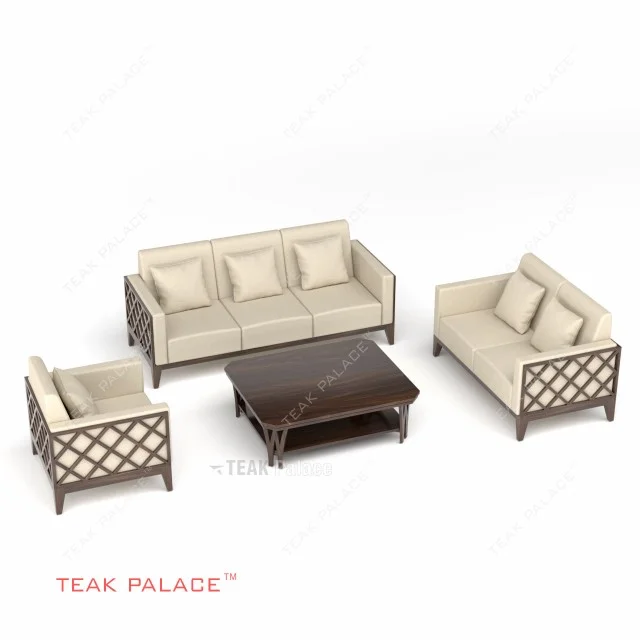 Sofa 321 Minimalis Modern Kayu Jati Alvaro TKDN