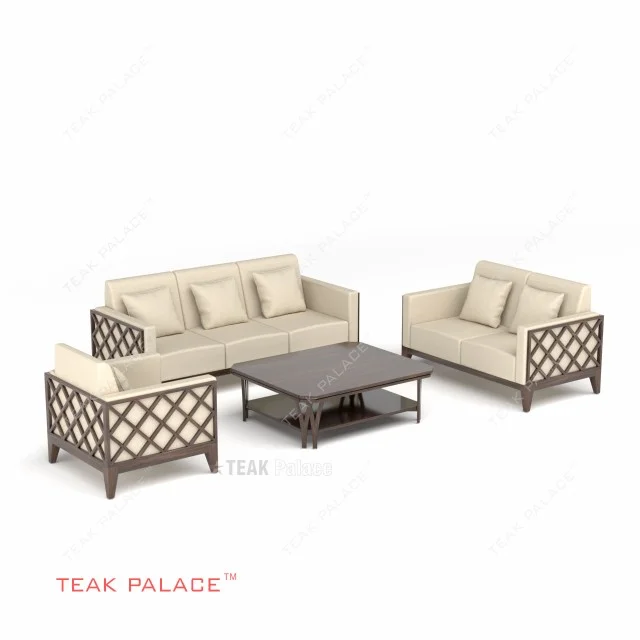 Sofa 321 Minimalis Modern Kayu Jati Alvaro TKDN