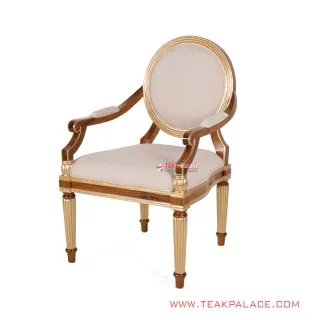 Kursi Jati Klasik Warna Emas Romeo